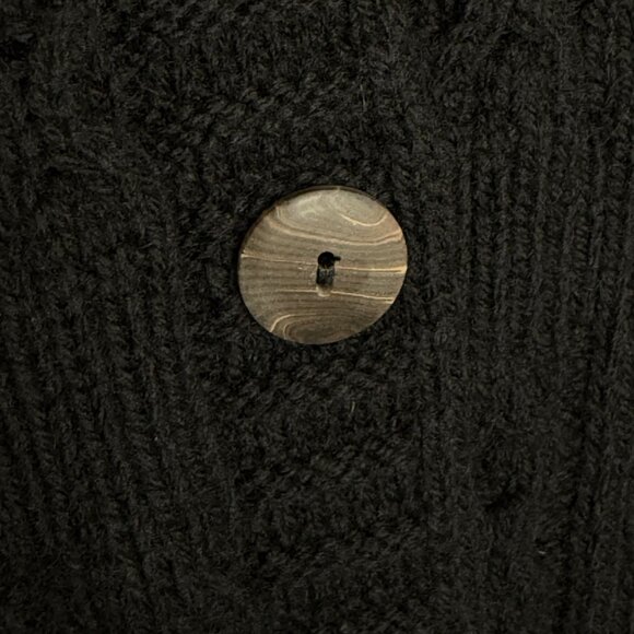 Kilronan Knitwear Black Cable Knit Merino Wool Sweater, S - Picture 6 of 9